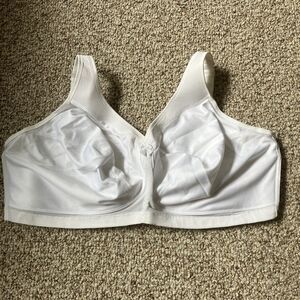 Glamorise Womens Magic Lift Bra Style 1005 Size 48F White Comfort Adjustable